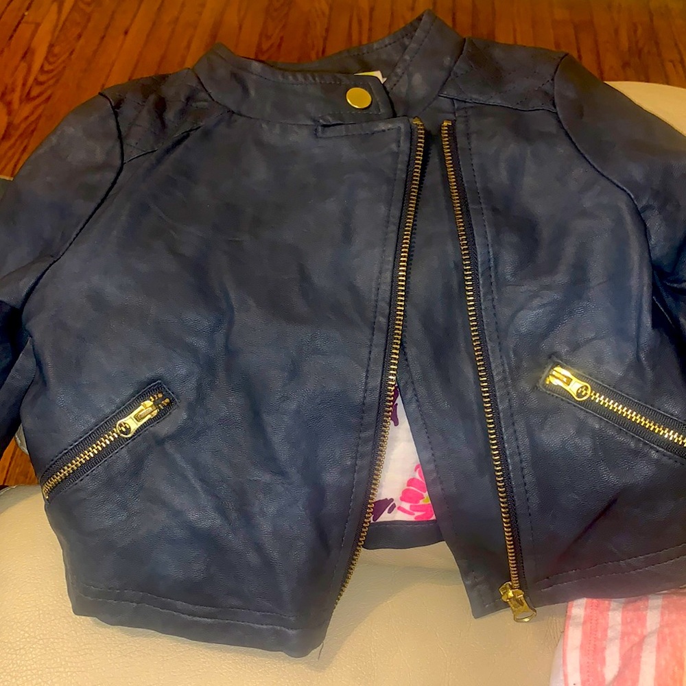 Genuine Kids Oshkosh coat size 2T Blue leather jacket